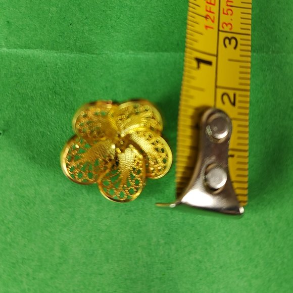 Filigree Earrings and necklace, 100% handmade 18 K gold plated silver 925. - Picture 7 of 11